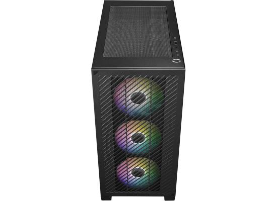 Cooler Master Elite 301 (Black) Micro-ATX ARGB Mini Tower Gaming Case – Tempered Glass, Mesh Panel, 3x 120mm ARGB Fans, USB Type-C